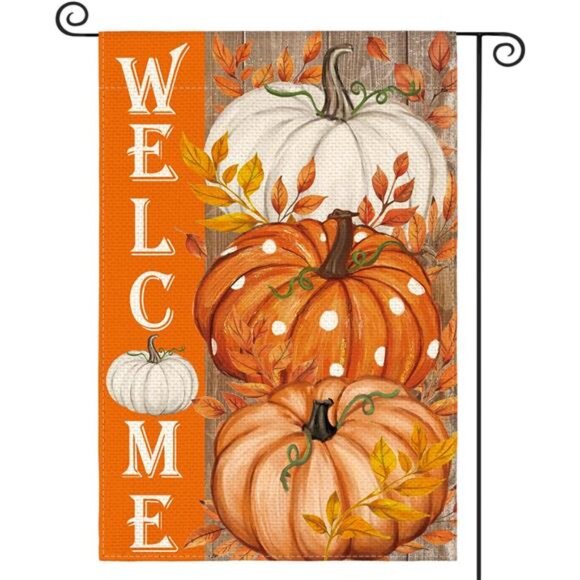 Other - Pumpkin Fall Garden Flag 12x18 Inch Double Sided Outside,